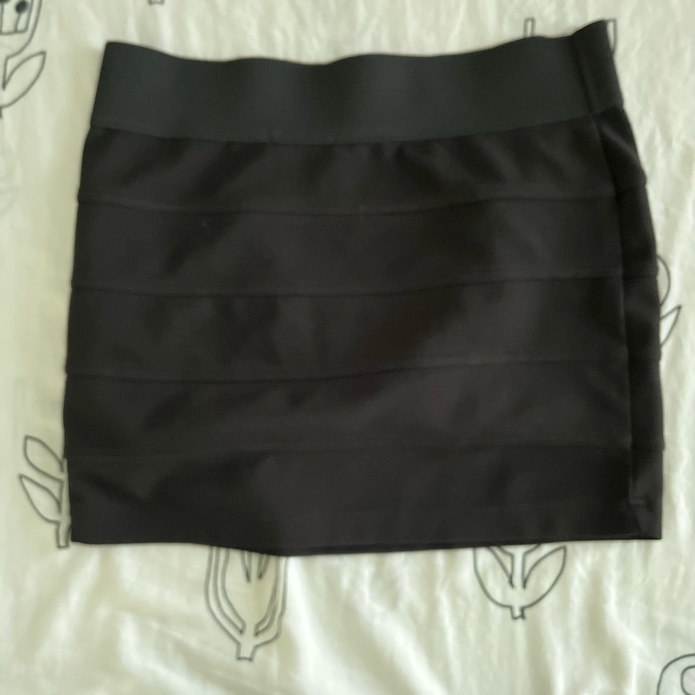 Charlotte Russe Black Ruffled Mini Skirt